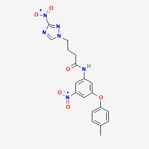 N-[3-(4-methylphenoxy)-5-nitrophenyl]-4-(3-nitro-1H-1,2,4-triazol-1-yl)butanamide