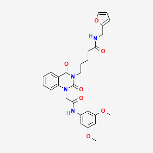 5-[1-{2-[(3,5-dimethoxyphenyl)amino]-2-oxoethyl}-2,4-dioxo-1,4-dihydroquinazolin-3(2H)-yl]-N-(furan-2-ylmethyl)pentanamide