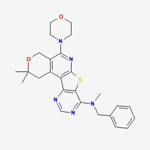 N-benzyl-N,4,4-trimethyl-8-morpholin-4-yl-5-oxa-11-thia-9,14,16-triazatetracyclo[8.7.0.02,7.012,17]heptadeca-1(10),2(7),8,12(17),13,15-hexaen-13-amine