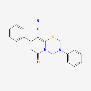 6-oxo-3,8-diphenyl-3,4,7,8-tetrahydro-2H,6H-pyrido[2,1-b][1,3,5]thiadiazine-9-carbonitrile