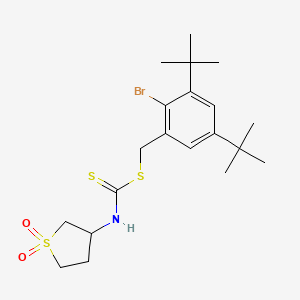 molecular formula C20H30BrNO2S3 B14998164 2-Bromo-3,5-di-tert-butylbenzyl (1,1-dioxidotetrahydrothiophen-3-yl)carbamodithioate 