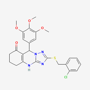 2-[(2-chlorobenzyl)sulfanyl]-9-(3,4,5-trimethoxyphenyl)-5,6,7,9-tetrahydro[1,2,4]triazolo[5,1-b]quinazolin-8(4H)-one