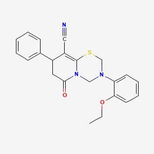 3-(2-ethoxyphenyl)-6-oxo-8-phenyl-3,4,7,8-tetrahydro-2H,6H-pyrido[2,1-b][1,3,5]thiadiazine-9-carbonitrile