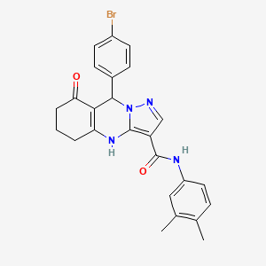 9-(4-bromophenyl)-N-(3,4-dimethylphenyl)-8-oxo-4,5,6,7,8,9-hexahydropyrazolo[5,1-b]quinazoline-3-carboxamide