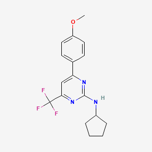 molecular formula C17H18F3N3O B14998243 N-cyclopentyl-4-(4-methoxyphenyl)-6-(trifluoromethyl)pyrimidin-2-amine 