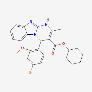 molecular formula C25H26BrN3O3 B14998245 Cyclohexyl 4-(4-bromo-2-methoxyphenyl)-2-methyl-1,4-dihydropyrimido[1,2-a]benzimidazole-3-carboxylate 