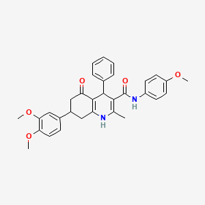 7-(3,4-dimethoxyphenyl)-N-(4-methoxyphenyl)-2-methyl-5-oxo-4-phenyl-1,4,5,6,7,8-hexahydroquinoline-3-carboxamide