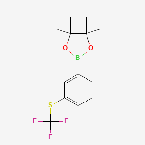 molecular formula C13H16BF3O2S B1499825 Trifluoromethylthio-3-(4,4,5,5-tetramethyl-[1,3,2]dioxaborolan-2-yl)-benzene CAS No. 1026796-07-5