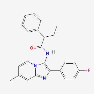 molecular formula C24H22FN3O B14998256 N-[2-(4-fluorophenyl)-7-methylimidazo[1,2-a]pyridin-3-yl]-2-phenylbutanamide 