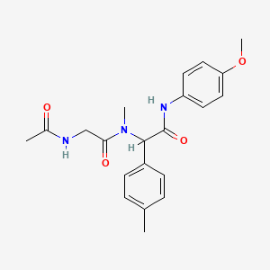 molecular formula C21H25N3O4 B14998262 N~2~-acetyl-N-{2-[(4-methoxyphenyl)amino]-1-(4-methylphenyl)-2-oxoethyl}-N-methylglycinamide 