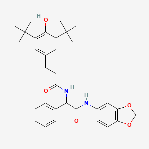 molecular formula C32H38N2O5 B14998272 N-[2-(1,3-benzodioxol-5-ylamino)-2-oxo-1-phenylethyl]-3-(3,5-di-tert-butyl-4-hydroxyphenyl)propanamide 