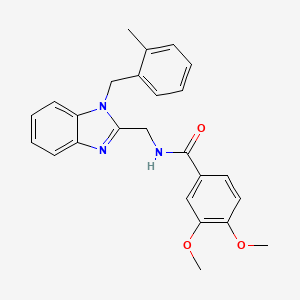 molecular formula C25H25N3O3 B14998294 3,4-dimethoxy-N-{[1-(2-methylbenzyl)-1H-benzimidazol-2-yl]methyl}benzamide 