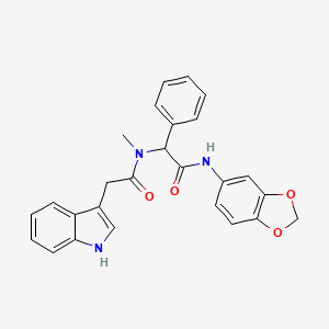 N-[2-(1,3-benzodioxol-5-ylamino)-2-oxo-1-phenylethyl]-2-(1H-indol-3-yl)-N-methylacetamide