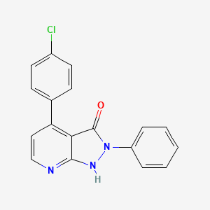 4-(4-chlorophenyl)-2-phenyl-1,2-dihydro-3H-pyrazolo[3,4-b]pyridin-3-one