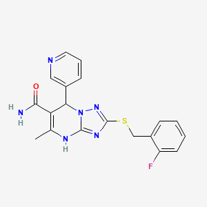 2-[(2-Fluorobenzyl)thio]-5-methyl-7-pyridin-3-yl-4,7-dihydro[1,2,4]triazolo[1,5-a]pyrimidine-6-carboxamide