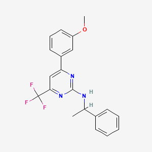 4-(3-methoxyphenyl)-N-(1-phenylethyl)-6-(trifluoromethyl)pyrimidin-2-amine