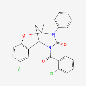 molecular formula C24H18Cl2N2O3 B14998340 4-Chloro-12-(2-chlorobenzoyl)-9-methyl-10-phenyl-8-oxa-10,12-diazatricyclo[7.3.1.0^{2,7}]trideca-2,4,6-trien-11-one 