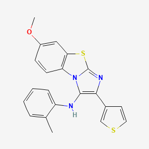 7-methoxy-N-(2-methylphenyl)-2-(thiophen-3-yl)imidazo[2,1-b][1,3]benzothiazol-3-amine