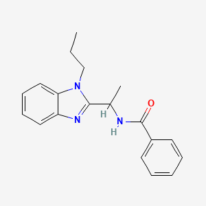 molecular formula C19H21N3O B14998373 N-[1-(1-propyl-1H-benzimidazol-2-yl)ethyl]benzamide 