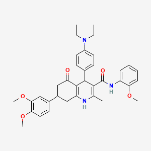 4-[4-(diethylamino)phenyl]-7-(3,4-dimethoxyphenyl)-N-(2-methoxyphenyl)-2-methyl-5-oxo-1,4,5,6,7,8-hexahydroquinoline-3-carboxamide