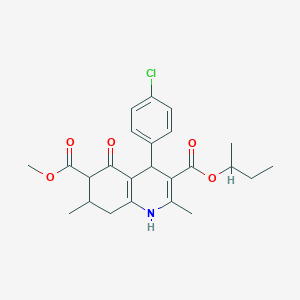 3-Butan-2-yl 6-methyl 4-(4-chlorophenyl)-2,7-dimethyl-5-oxo-1,4,5,6,7,8-hexahydroquinoline-3,6-dicarboxylate