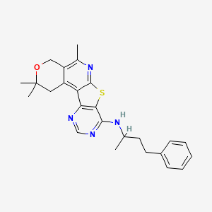 molecular formula C25H28N4OS B14998430 4,4,8-trimethyl-N-(4-phenylbutan-2-yl)-5-oxa-11-thia-9,14,16-triazatetracyclo[8.7.0.02,7.012,17]heptadeca-1,7,9,12(17),13,15-hexaen-13-amine 