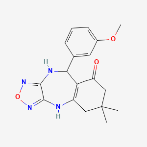 molecular formula C18H20N4O3 B14998469 9-(3-methoxyphenyl)-6,6-dimethyl-6,7,9,10-tetrahydro-4H-[1,2,5]oxadiazolo[3,4-b][1,4]benzodiazepin-8(5H)-one 