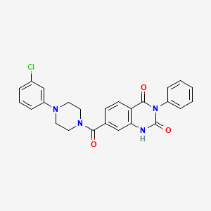 molecular formula C25H21ClN4O3 B14998476 7-(4-(3-chlorophenyl)piperazine-1-carbonyl)-3-phenylquinazoline-2,4(1H,3H)-dione 