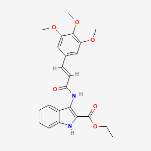 (E)-ethyl 3-(3-(3,4,5-trimethoxyphenyl)acrylamido)-1H-indole-2-carboxylate