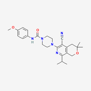 4-[5-cyano-3,3-dimethyl-8-(propan-2-yl)-3,4-dihydro-1H-pyrano[3,4-c]pyridin-6-yl]-N-(4-methoxyphenyl)piperazine-1-carboxamide