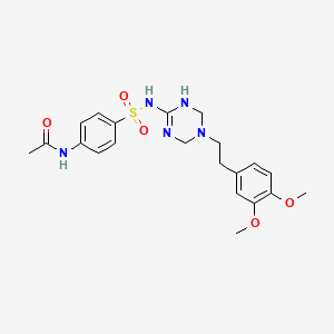 molecular formula C21H27N5O5S B14998512 N-[4-({5-[2-(3,4-dimethoxyphenyl)ethyl]-1,4,5,6-tetrahydro-1,3,5-triazin-2-yl}sulfamoyl)phenyl]acetamide 