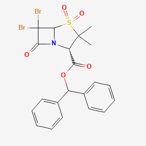 Diphenylmethyl (2S)-6,6-dibromo-3,3-dimethyl-4,4,7-trioxo-4lambda~6~-thia-1-azabicyclo[3.2.0]heptane-2-carboxylate