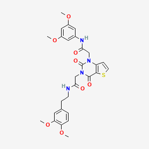 2-(1-{[(3,5-dimethoxyphenyl)carbamoyl]methyl}-2,4-dioxo-1H,2H,3H,4H-thieno[3,2-d]pyrimidin-3-yl)-N-[2-(3,4-dimethoxyphenyl)ethyl]acetamide