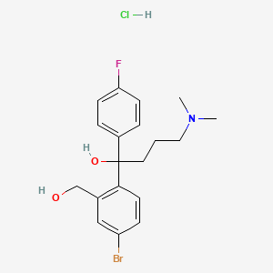molecular formula C19H24BrClFNO2 B1499857 1-(4-Bromo-2-(hydroxymethyl)phenyl)-4-(dimethylamino)-1-(4-fluorophenyl)butan-1-ol hydrochloride CAS No. 508169-73-1