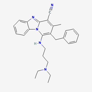 2-Benzyl-1-{[3-(diethylamino)propyl]amino}-3-methylpyrido[1,2-a]benzimidazole-4-carbonitrile