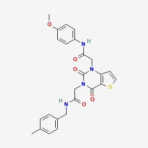 molecular formula C25H24N4O5S B14998589 N-(4-methoxyphenyl)-2-(3-(2-((4-methylbenzyl)amino)-2-oxoethyl)-2,4-dioxo-3,4-dihydrothieno[3,2-d]pyrimidin-1(2H)-yl)acetamide 