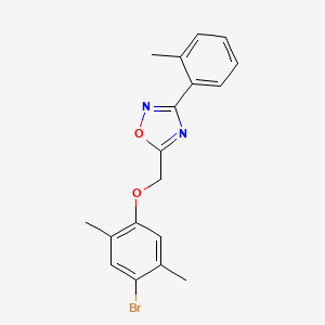 molecular formula C18H17BrN2O2 B14998597 5-[(4-Bromo-2,5-dimethylphenoxy)methyl]-3-(2-methylphenyl)-1,2,4-oxadiazole 