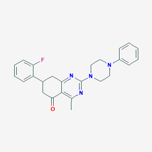 molecular formula C25H25FN4O B14998606 7-(2-fluorophenyl)-4-methyl-2-(4-phenylpiperazin-1-yl)-7,8-dihydroquinazolin-5(6H)-one 