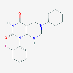 6-cyclohexyl-1-(2-fluorophenyl)-2-hydroxy-5,6,7,8-tetrahydropyrimido[4,5-d]pyrimidin-4(1H)-one