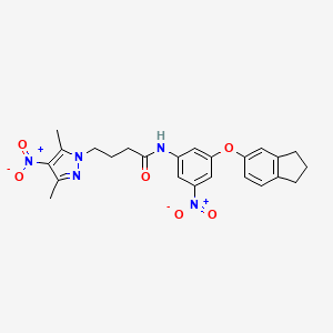 N-[3-(2,3-dihydro-1H-inden-5-yloxy)-5-nitrophenyl]-4-(3,5-dimethyl-4-nitro-1H-pyrazol-1-yl)butanamide