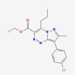 molecular formula C18H19ClN4O2 B14998678 Ethyl 8-(4-chlorophenyl)-7-methyl-4-propylpyrazolo[5,1-c][1,2,4]triazine-3-carboxylate 