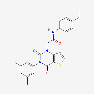 molecular formula C24H23N3O3S B14998706 2-[3-(3,5-dimethylphenyl)-2,4-dioxo-3,4-dihydrothieno[3,2-d]pyrimidin-1(2H)-yl]-N-(4-ethylphenyl)acetamide 