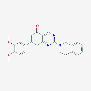 molecular formula C25H25N3O3 B14998727 2-(3,4-dihydroisoquinolin-2(1H)-yl)-7-(3,4-dimethoxyphenyl)-7,8-dihydroquinazolin-5(6H)-one 