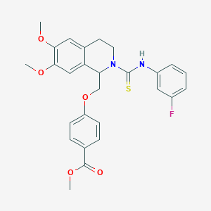 molecular formula C27H27FN2O5S B14998736 Methyl 4-({2-[(3-fluorophenyl)carbamothioyl]-6,7-dimethoxy-1,2,3,4-tetrahydroisoquinolin-1-YL}methoxy)benzoate 