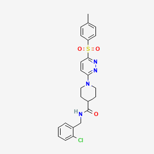 molecular formula C24H25ClN4O3S B14998738 N-(2-chlorobenzyl)-1-(6-tosylpyridazin-3-yl)piperidine-4-carboxamide 