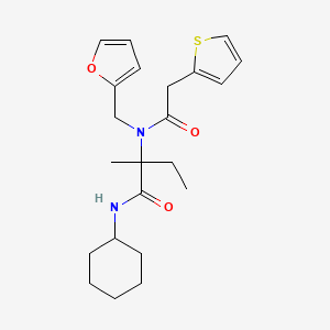 N-cyclohexyl-2-[furan-2-ylmethyl-(2-thiophen-2-ylacetyl)amino]-2-methylbutanamide