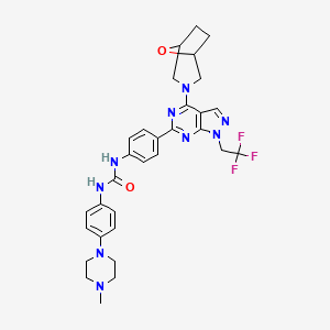 molecular formula C31H34F3N9O2 B1499877 Urea, N-[4-(4-methyl-1-piperazinyl)phenyl]-N'-[4-[4-(8-oxa-3-azabicyclo[3.2.1]oct-3-yl)-1-(2,2,2-trifluoroethyl)-1H-pyrazolo[3,4-d]pyrimidin-6-yl]phenyl]- 