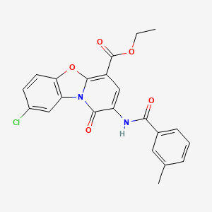 ethyl 8-chloro-2-[(3-methylbenzoyl)amino]-1-oxo-1H-pyrido[2,1-b][1,3]benzoxazole-4-carboxylate