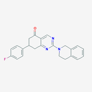 molecular formula C23H20FN3O B14998782 2-(3,4-dihydroisoquinolin-2(1H)-yl)-7-(4-fluorophenyl)-7,8-dihydroquinazolin-5(6H)-one 