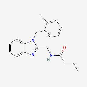 molecular formula C20H23N3O B14998792 N-{[1-(2-methylbenzyl)-1H-benzimidazol-2-yl]methyl}butanamide 